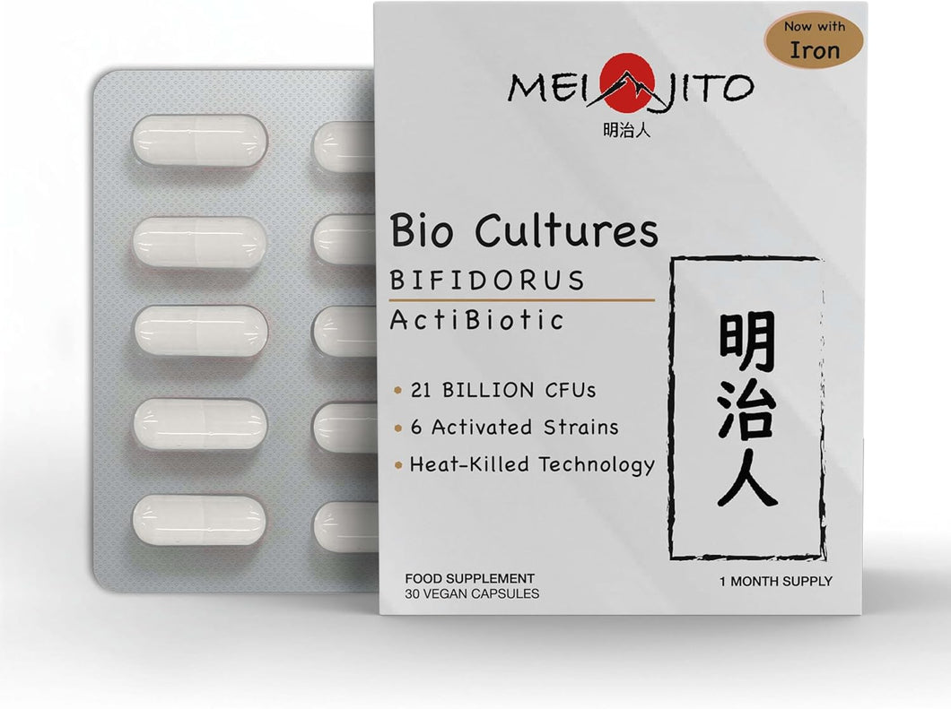 MEIJITO Probi-Iron Bio Cultures plus Heme Iron 2 in 1 Formula 30 Capsules